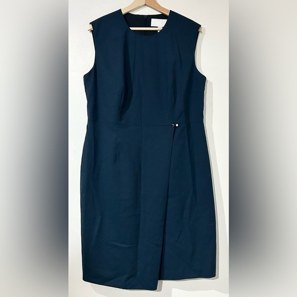 BOSS Dathea Minidessin Wool Sheath Dress Navy Fantasy 12 - Picture 6 of 12